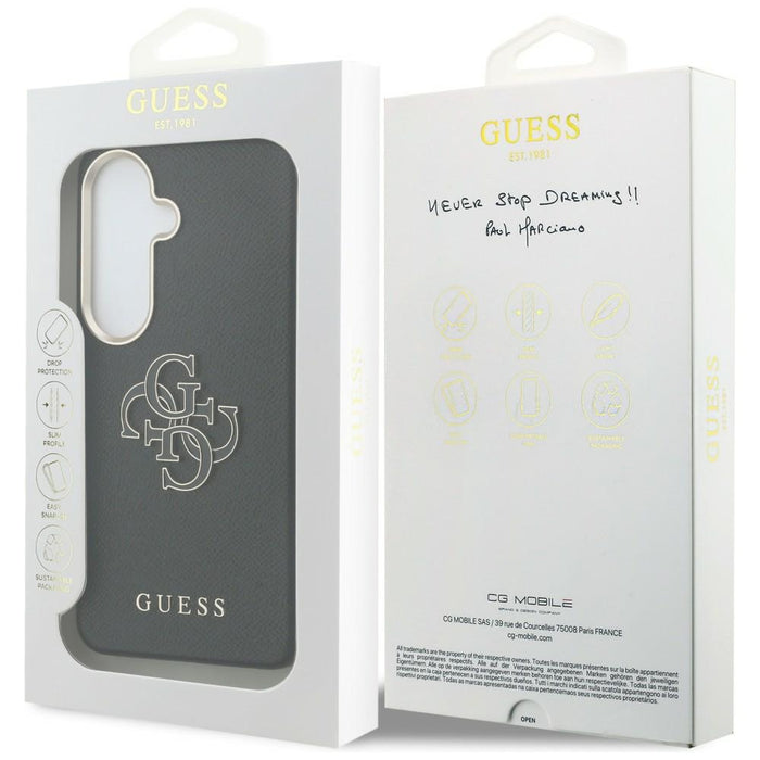 Guess Grained Big 4G Metal Logo case for Samsung Galaxy S26+ - black