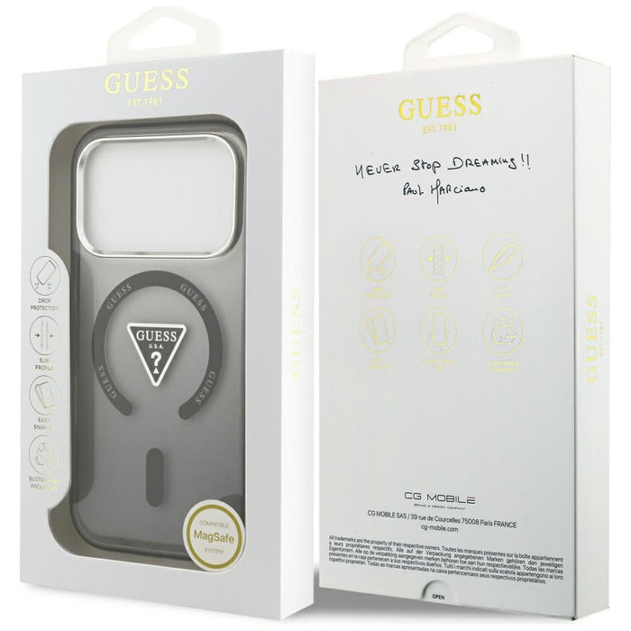 Guess IML Gradient Triangle Logo MagSafe Case for iPhone 17 Pro Max - Black