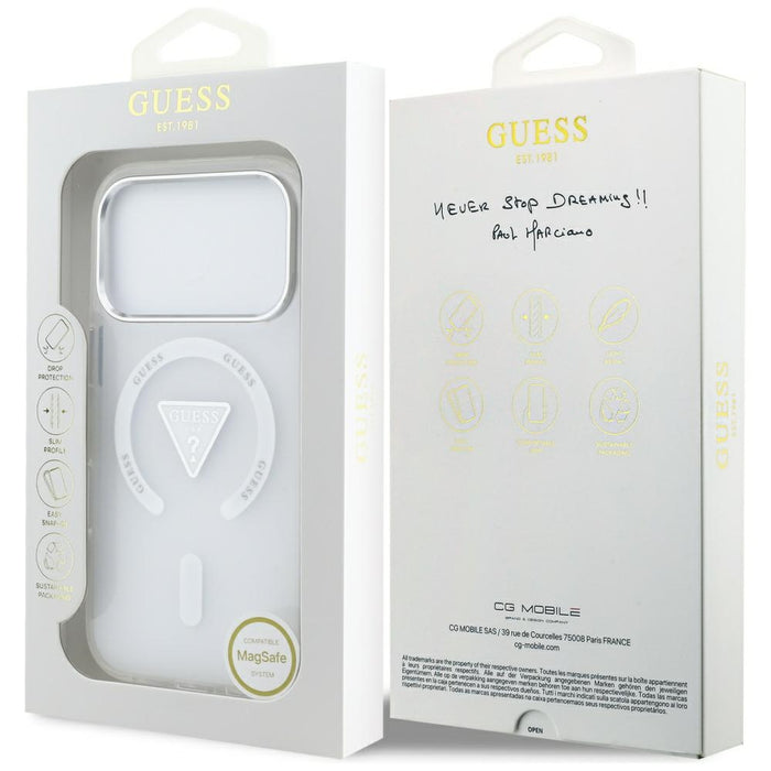 Guess IML Gradient Triangle Logo MagSafe Case for iPhone 17 Pro - Transparent
