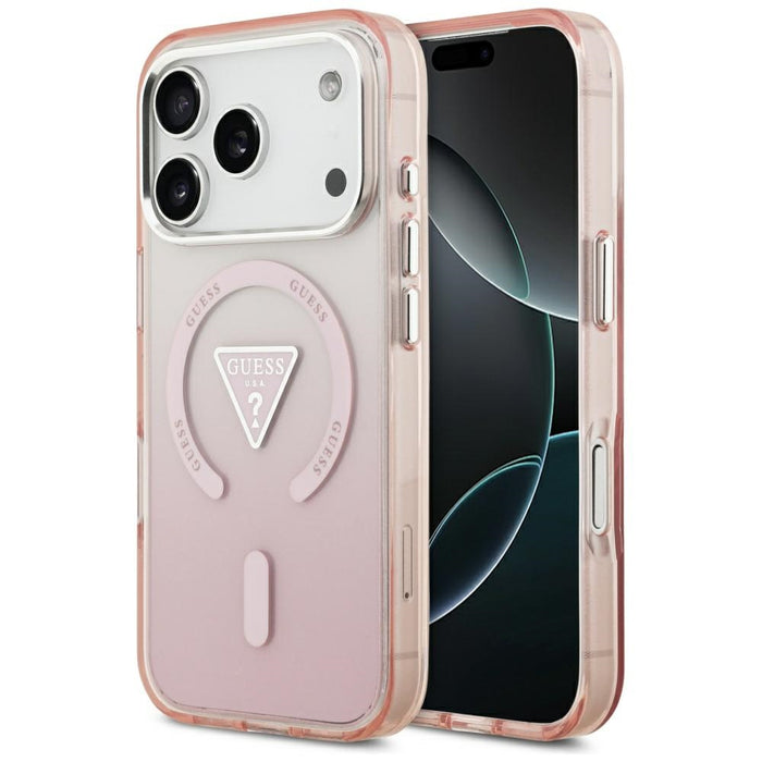 Guess IML Gradient Triangle Logo MagSafe Case for iPhone 17 Pro - Pink