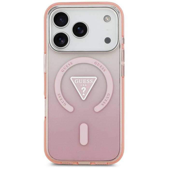 Guess IML Gradient Triangle Logo MagSafe Case for iPhone 17 Pro - Pink