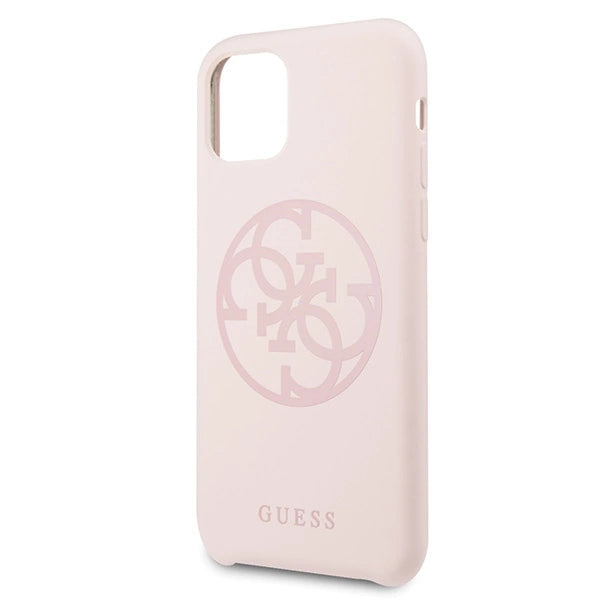 Guess GUHCN58LS4GLP iPhone 11 Pro light pink/light pink hard case Silicone 4G Tone On Tone