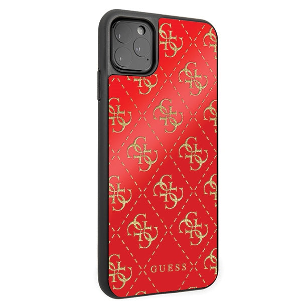 Guess GUHCN654GGPRE iPhone 11 Pro Max red/red hard case 4G Double Layer Glitter