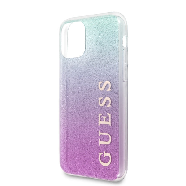 Guess GUHCN58PCUGLPBL iPhone 11 Pro rose blue/pink blue hard case Glitter Gradient