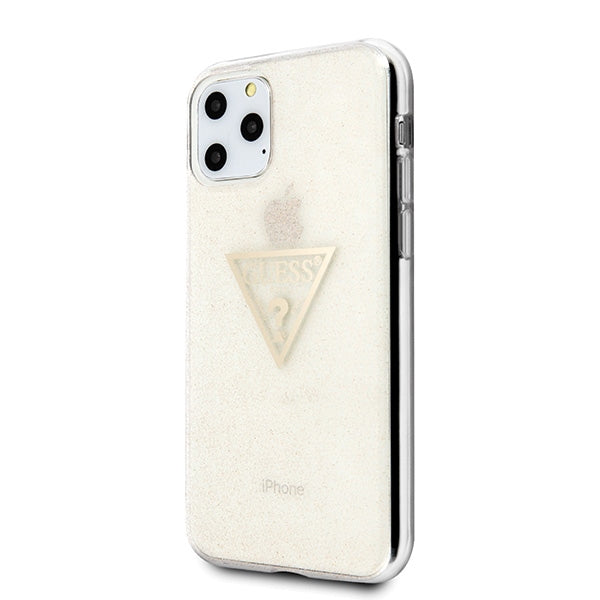 Guess GUHCN58SGTLGO iPhone 11 Pro gold/gold hard case Glitter Triangle