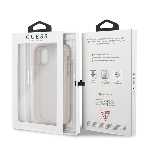 Guess GUHCN58PCGLPI iPhone 11 Pro pink/pink hard case Glitter