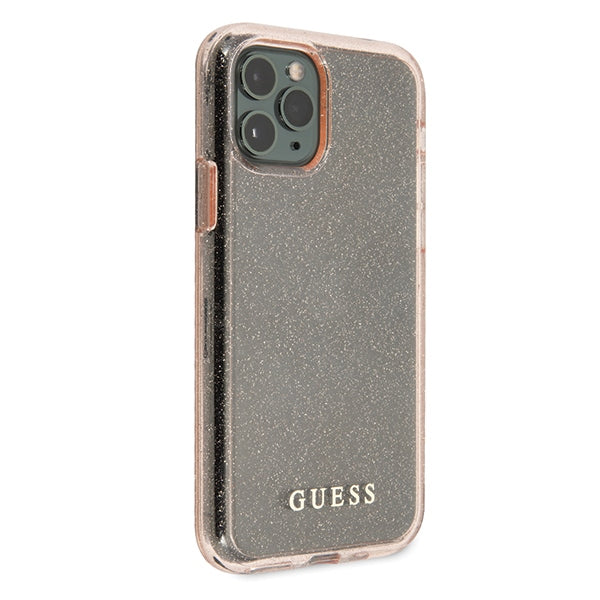 Guess GUHCN65PCGLPI iPhone 11 Pro Max pink/pink hard case Glitter