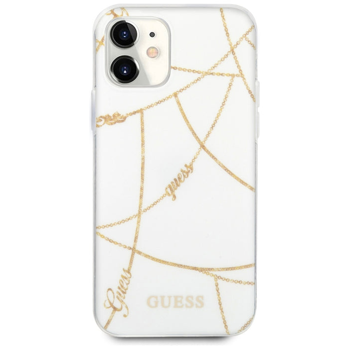 Guess GUHCP12SPCUCHWH iPhone 12 mini 5.4&quot; white/white hardcase Gold Chain Collection
