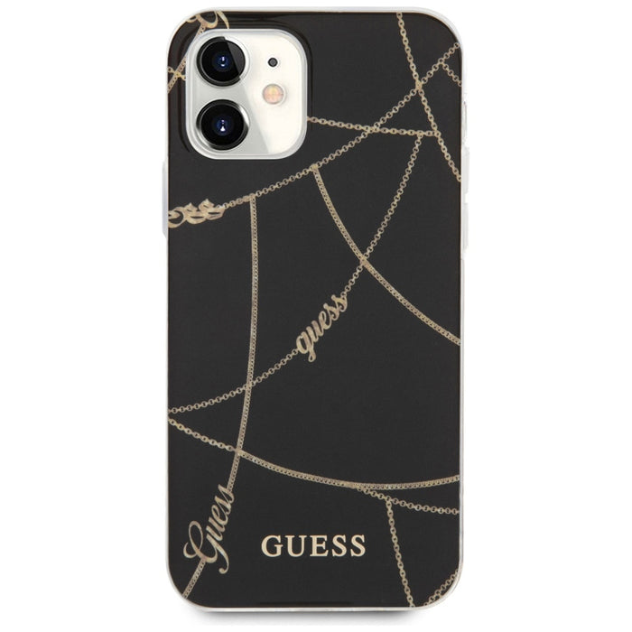 Guess GUHCP12SPCUCHBK iPhone 12 mini 5.4&quot; black/black hardcase Gold Chain Collection