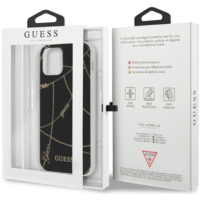 Guess GUHCP12SPCUCHBK iPhone 12 mini 5.4&quot; black/black hardcase Gold Chain Collection