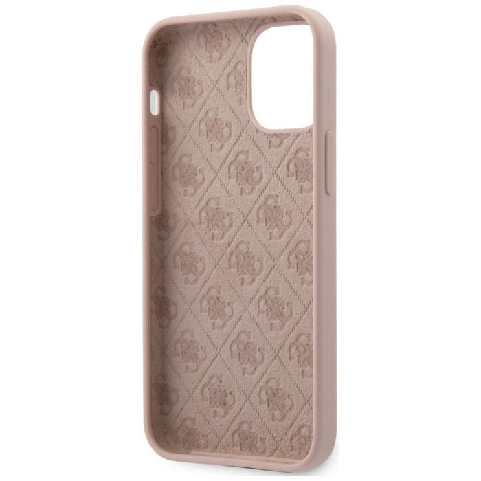 Guess GUHCP12SLSLMGLP iPhone 12 mini 5.4" light pink/light pink hardcase Silicone Script Gold Logo