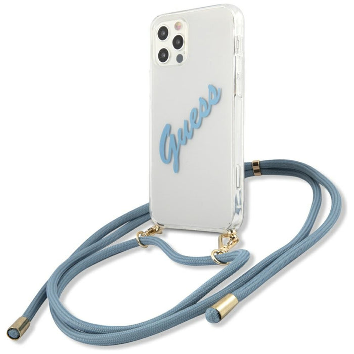 Guess GUHCP12LCRTVSBL iPhone 12 Pro Max 6.7&quot; blue/blue hardcase Script Vintage