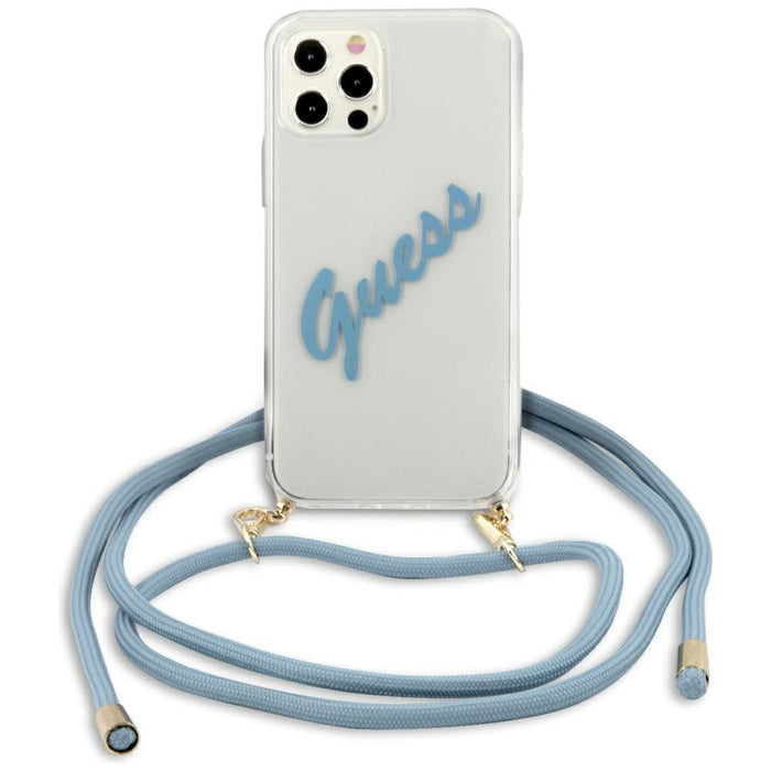 Guess GUHCP12LCRTVSBL iPhone 12 Pro Max 6.7&quot; blue/blue hardcase Script Vintage
