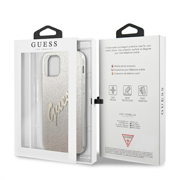 Guess GUHCP12LPCUGLSGO iPhone 12 Pro Max 6.7&quot; gold/gold hardcase Glitter Gradient Script