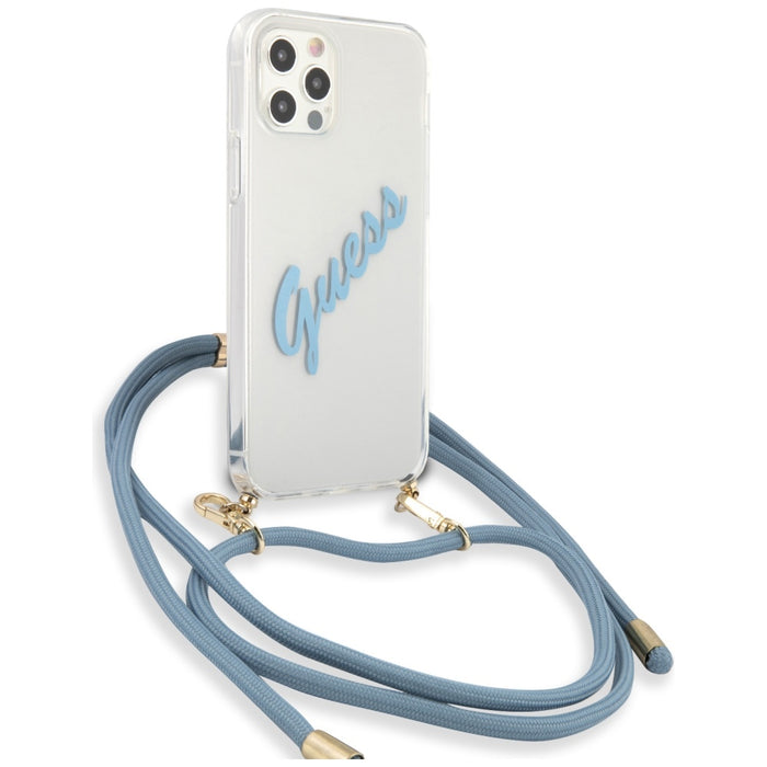 Guess GUHCP12MCRTVSBL iPhone 12/12 Pro 6.1&quot; blue/blue hardcase Script Vintage