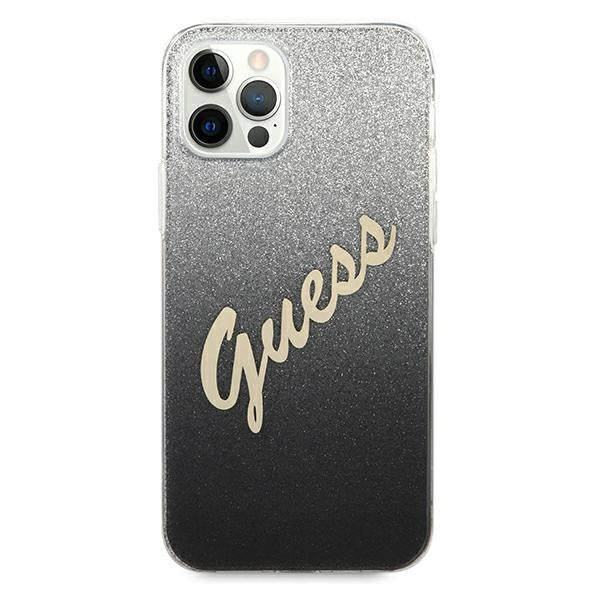 Guess GUHCP12MPCUGLSBK iPhone 12/12 Pro 6.1" black/black hardcase Glitter Gradient Script