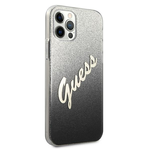 Guess GUHCP12MPCUGLSBK iPhone 12/12 Pro 6.1" black/black hardcase Glitter Gradient Script