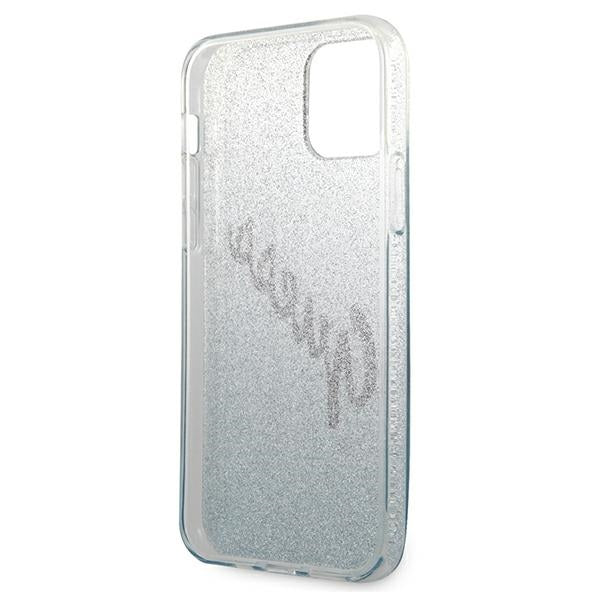 Guess GUHCP12MPCUGLSBL iPhone 12/12 Pro 6.1" blue/blue hardcase Glitter Gradient Script