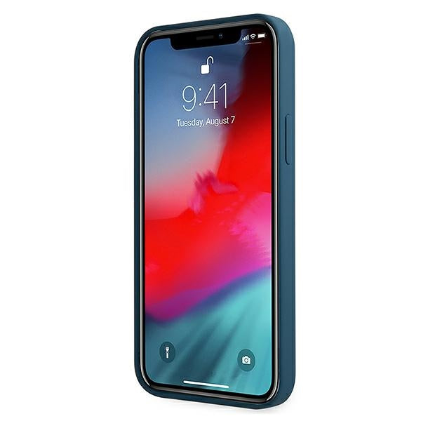 Guess GUHCP12SLSLMGBL iPhone 12 mini 5.4" blue/blue hardcase Metal Logo Script