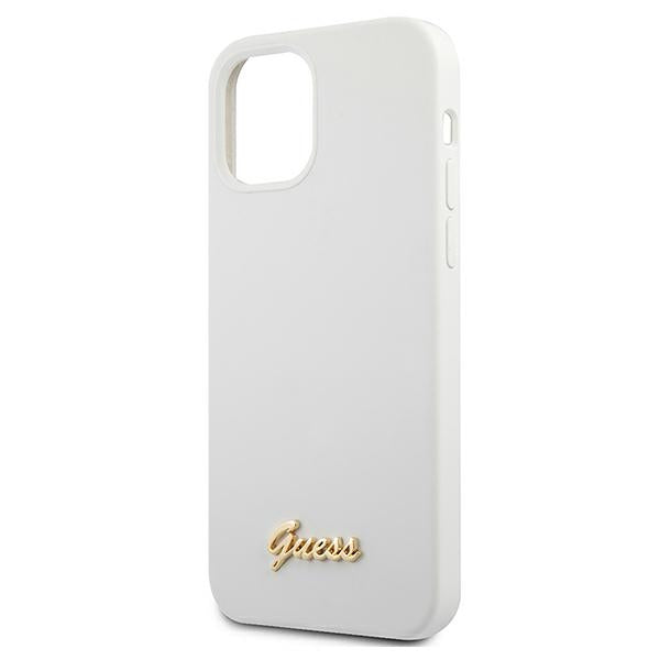 Guess GUHCP12SLSLMGWH iPhone 12 mini 5.4" white/white hardcase Metal Logo Script