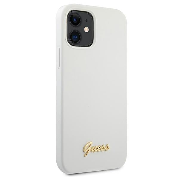 Guess GUHCP12SLSLMGWH iPhone 12 mini 5.4" white/white hardcase Metal Logo Script