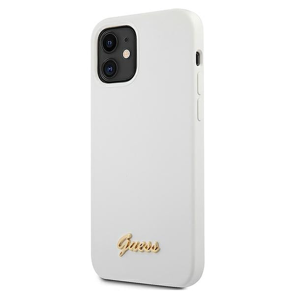 Guess GUHCP12SLSLMGWH iPhone 12 mini 5.4&quot; white/white hardcase Metal Logo Script