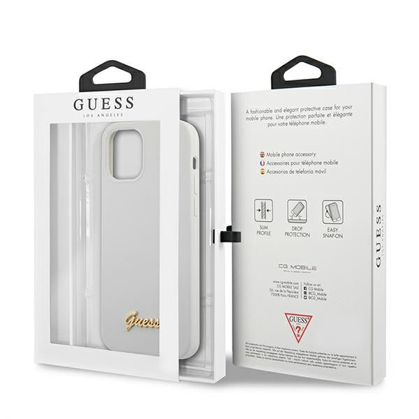 Guess GUHCP12SLSLMGWH iPhone 12 mini 5.4&quot; white/white hardcase Metal Logo Script