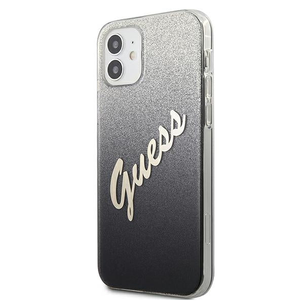 Guess GUHCP12SPCUGLSBK iPhone 12 mini 5.4" black/black hardcase Glitter Gradient Script