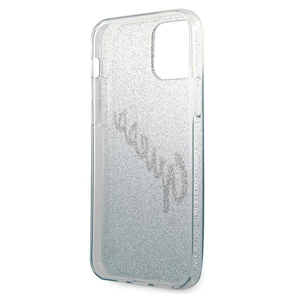 Guess GUHCP12SPCUGLSBL iPhone 12 mini 5.4&quot; blue/blue hardcase Glitter Gradient Script