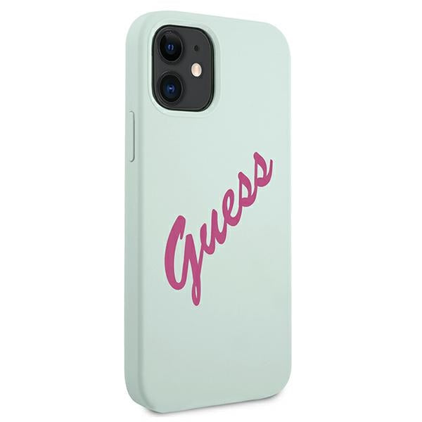 Guess GUHCP12SLSVSBF iPhone 12 mini 5.4&quot; blue fuchsia/blue fuschia hardcase Silicone Vintage