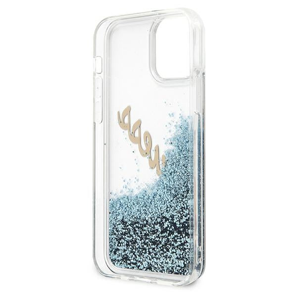 Guess GUHCP12LGLVSBL iPhone 12 Pro Max 6.7&quot; blue/blue hardcase Glitter Vintage Script