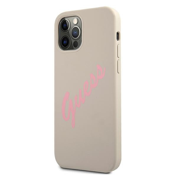 Guess GUHCP12LLSVSGP iPhone 12 Pro Max 6.7" gray pink/grey pink hardcase Silicone Vintage