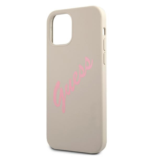 Guess GUHCP12LLSVSGP iPhone 12 Pro Max 6.7" gray pink/grey pink hardcase Silicone Vintage
