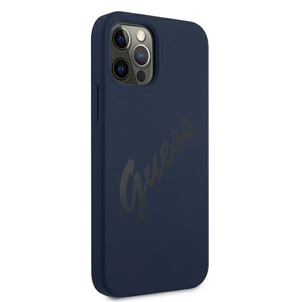 Guess GUHCP12MLSVSBL iPhone 12/12 Pro 6.1" blue/blue hardcase Script Vintage