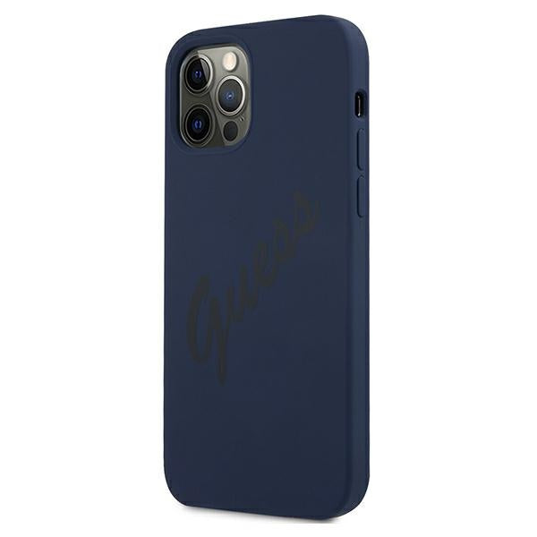 Guess GUHCP12MLSVSBL iPhone 12/12 Pro 6.1" blue/blue hardcase Script Vintage