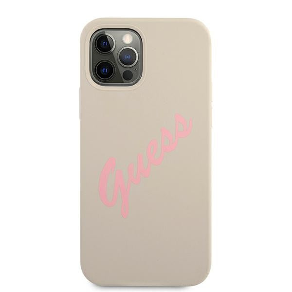 Guess GUHCP12MLSVSGP iPhone 12/12 Pro 6.1&quot; gray pink/grey pink hardcase Silicone Vintage