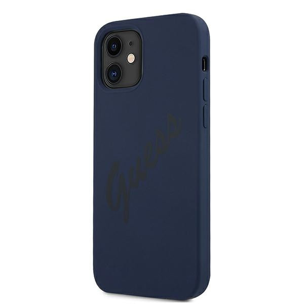 Guess GUHCP12SLSVSBL iPhone 12 mini 5.4" blue/blue hardcase Script Vintage
