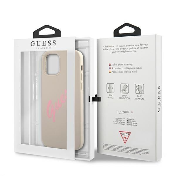 Guess GUHCP12SLSVSGP iPhone 12 mini 5.4" gray pink/grey pink hardcase Silicone Vintage