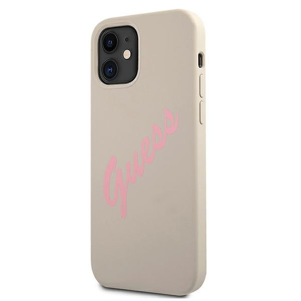 Guess GUHCP12SLSVSGP iPhone 12 mini 5.4&quot; gray pink/grey pink hardcase Silicone Vintage