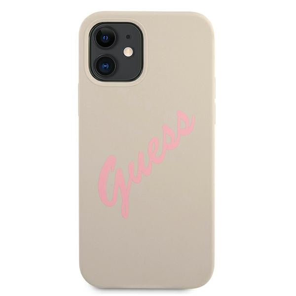 Guess GUHCP12SLSVSGP iPhone 12 mini 5.4" gray pink/grey pink hardcase Silicone Vintage