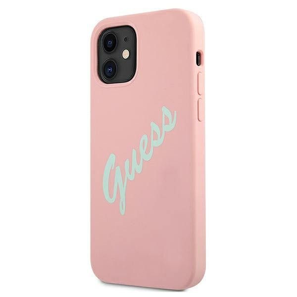 Guess GUHCP12SLSVSPG iPhone 12 mini 5.4&quot; rose green/green pink hardcase Silicone Vintage