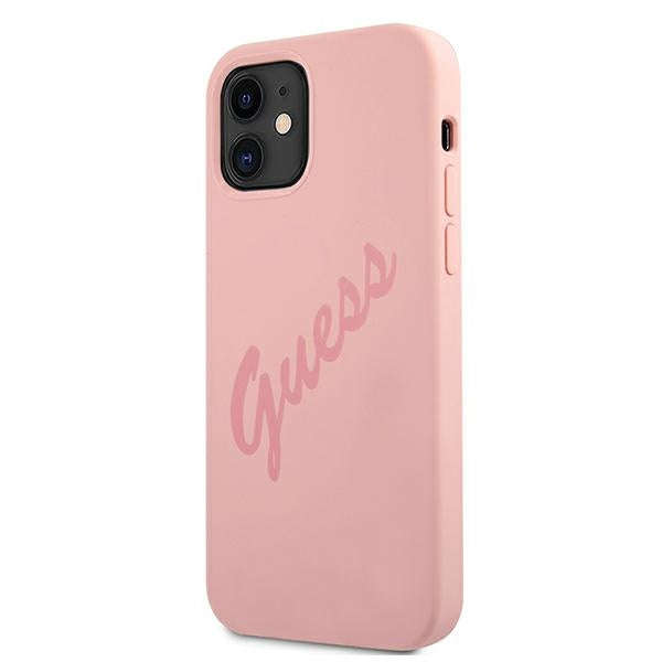 Guess GUHCP12SLSVSPI iPhone 12 mini 5.4&quot; pink/pink hardcase Script Vintage