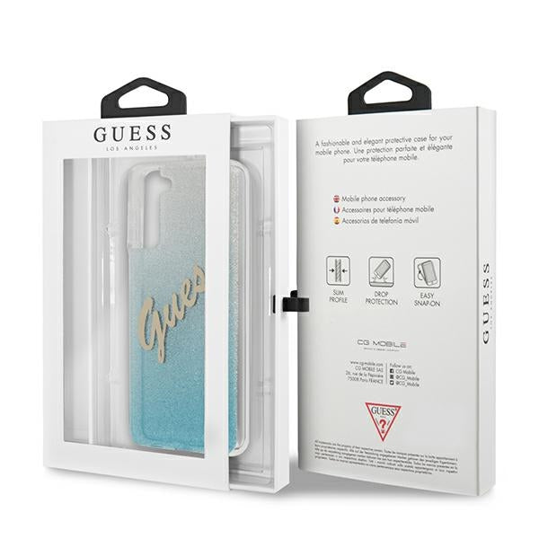 Guess GUHCS21MPCUGLSBL S21+ G996 blue/blue hardcase Glitter Gradient Script