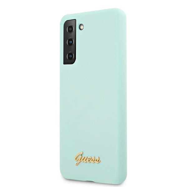Guess GUHCS21MLSLMGLB S21+ G996 blue/blue hardcase Silicone Script Metal Logo