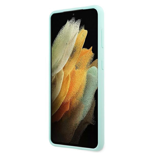 Guess GUHCS21MLSLMGLB S21+ G996 blue/blue hardcase Silicone Script Metal Logo