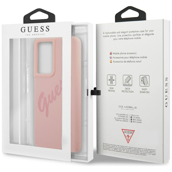 Guess GUHCS21LLSVSPI S21 Ultra G998 pink/pink hardcase Script Vintage