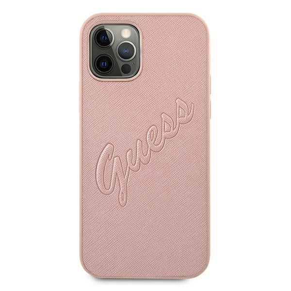Guess GUHCP12LRSAVSRG iPhone 12 Pro Max 6.7&quot; pink/pink hardcase Saffiano Vintage Script