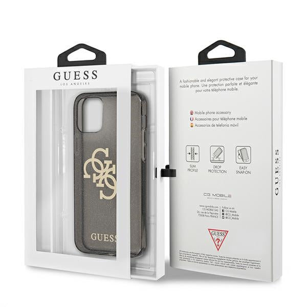 Guess GUHCP12LPCUGL4GBK iPhone 12 Pro Max 6.7&quot; black/black hard case Glitter 4G Big Logo