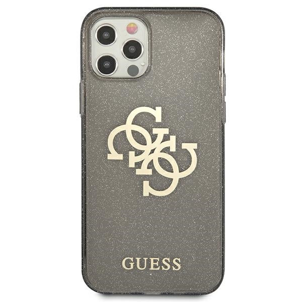 Guess GUHCP12LPCUGL4GBK iPhone 12 Pro Max 6.7&quot; black/black hard case Glitter 4G Big Logo