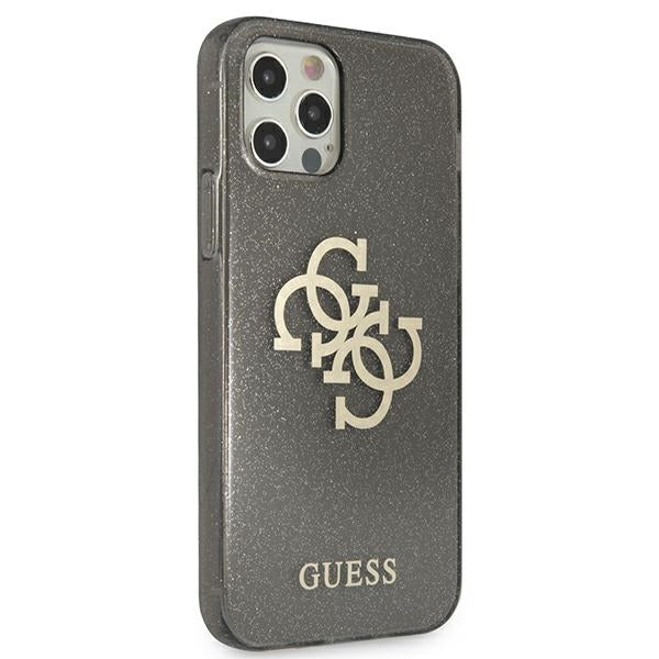Guess GUHCP12LPCUGL4GBK iPhone 12 Pro Max 6.7&quot; black/black hard case Glitter 4G Big Logo